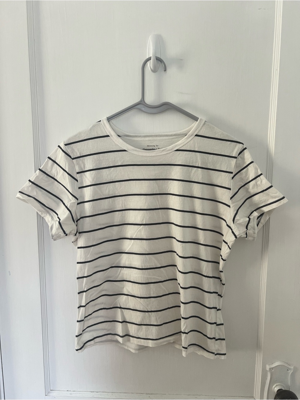 A&F Skimming Tee - Navy and White Stripe